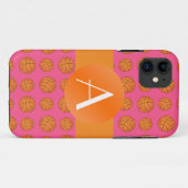Monogramm rosa Basketball Case-Mate iPhone Hülle (Rückseite (Horizontal))