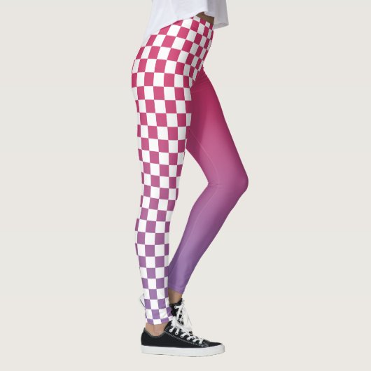 Monogramm rosa bis Lila glänzend Prüfmuster Leggings (Rechts)