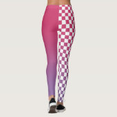 Monogramm rosa bis Lila glänzend Prüfmuster Leggings (Rückseite)