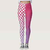 Monogramm rosa bis Lila glänzend Prüfmuster Leggings (Vorderseite)