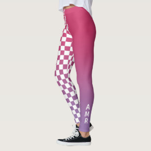 Monogramm rosa bis Lila glänzend Prüfmuster Leggings