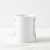 Monogramm Rosa Blume Blau Kaffeetasse (Mittel)