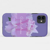 Monogramm Rosa Blume Klassisch Lila Case-Mate iPhone Hülle (Rückseite (Horizontal))
