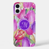 Monogramm Rosa Blumen Case-Mate iPhone Hülle (Rückseite)