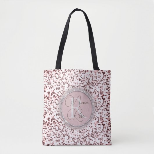 Monogramm Rosa Blush-Marmor Tasche (Vorderseite)