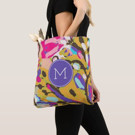 Monogramm | rosa Boho Blumeni Tasche (Von Nahem)