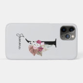 Monogramm Rosa Boho Mädchenhaft Florales Anfangs-J Case-Mate iPhone Hülle (Rückseite (Horizontal))