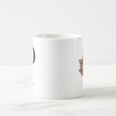 Monogramm Rosa Boho Mädchenhaftes Florales Initial Kaffeetasse (Mittel)