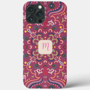 Monogramm Rosa & Bunt  Case-Mate iPhone Hülle