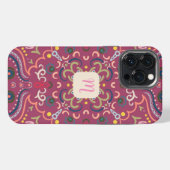 Monogramm Rosa & Bunt iPhone Hülle (Rückseite (Horizontal))