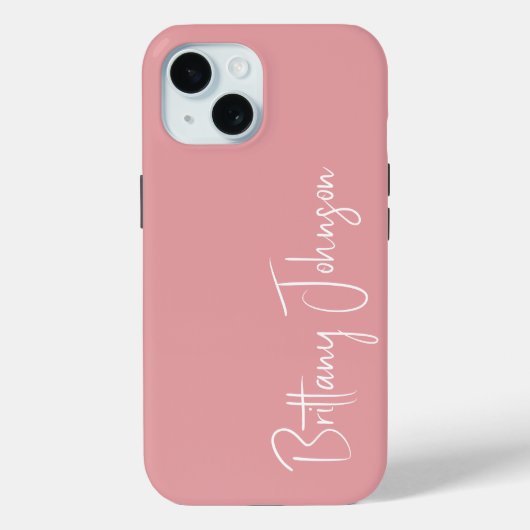 Monogramm Rosa Case-Mate iPhone Hülle (Rückseite)