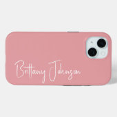 Monogramm Rosa Case-Mate iPhone Hülle (Rückseite (Horizontal))