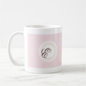 Monogramm-rosa Damast-Kaffee-Tasse Kaffeetasse (Links)