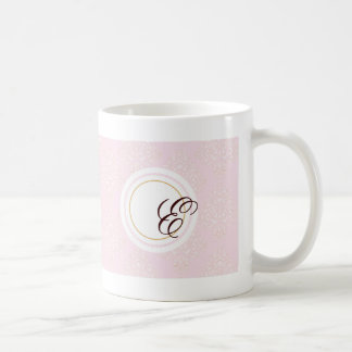 Monogramm-rosa Damast-Kaffee-Tasse Kaffeetasse