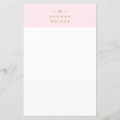 Monogramm Rosa | Elegant Gold Stationary (Vorderseite)