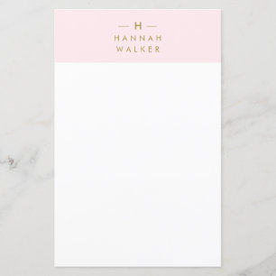 Monogramm Rosa   Elegant Gold Stationary