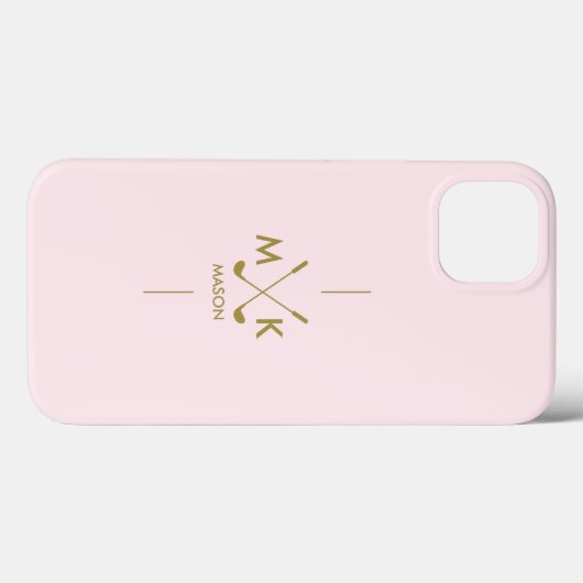 Monogramm Rosa | Elegantes Gold Golf Club Logo Case-Mate iPhone Hülle (Rückseite (Horizontal))