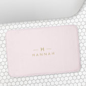Monogramm Rosa | Elegantes Gold Minimalistisch Badematte