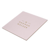 Monogramm Rosa | Elegantes Gold Minimalistisch Fliese (Seite)