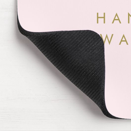 Monogramm Rosa | Elegantes Gold Minimalistisch Mousepad (Ecke)
