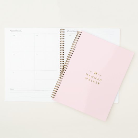 Monogramm Rosa | Elegantes Gold Minimalistisch Planer (Anzeige)