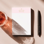 Monogramm Rosa | Elegantes Gold Minimalistisch Post-it Klebezettel