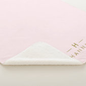 Monogramm Rosa | Elegantes Gold Minimalistisch Sherpadecke (3/4)