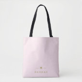 Monogramm Rosa | Elegantes Gold Minimalistisch Tasche (Vorderseite)