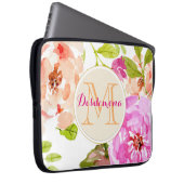Monogramm Rosa Farbe Laptopschutzhülle (Vorne Rechts)