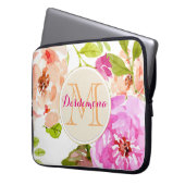 Monogramm Rosa Farbe Laptopschutzhülle (Vorderseite Links)