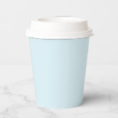 Monogramm rosa Ferkel auf blau Pappbecher (Rückseite)