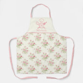 Monogramm Rosa Floral Wasserfarbe Schürze (Vorderseite)