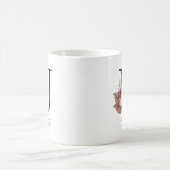 Monogramm Rosa Florales Initial U Kaffeetasse (Mittel)