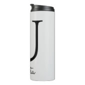 Monogramm Rosa Florales Initial U Thermosbecher (Nach rechts gedreht)