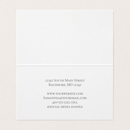 Monogramm Rosa für ihren wasserfarbigen Wash Falte Visitenkarten (Innenseite Aufgefaltet)