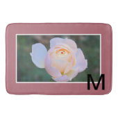 Monogramm Rosa Gelbe Rose Gold Badematte (Vorderseite)
