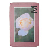 Monogramm Rosa Gelbe Rose Gold Badematte (Vorderseite Vertikal)