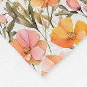 Monogramm Rosa Gelborange Wildblumen Geschenk Fleecedecke (Ecke)