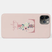 Monogramm Rosa Glitter-Blumen- Buchstabe T Hellros Case-Mate iPhone Hülle (Rückseite (Horizontal))