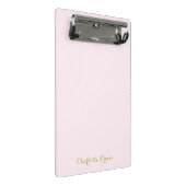 Monogramm Rosa Gold Modern Minimalistisch Mini Klemmbrett (Schrägansicht)