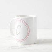 Monogramm Rosa/Gold-Tasse Kaffeetasse (Vorderseite Links)