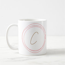 Monogramm Rosa/Gold-Tasse Kaffeetasse