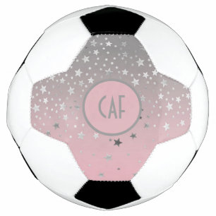 Monogramm Rosa Graue Sterne Ombre Trend Chic  Fußball