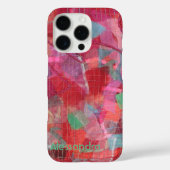 Monogramm rosa grünblaues abstraktes Muster. Case-Mate iPhone Hülle (Rückseite)