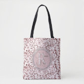 Monogramm Rosa Hauch Marmor Tasche (Vorderseite)