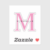 Monogramm Rosa Ihr Name Sondergeschenk Geliebte ei Aufkleber (Blatt)