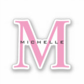 Monogramm Rosa Ihr Name Sondergeschenk Geliebte ei Aufkleber (Vorderseite)