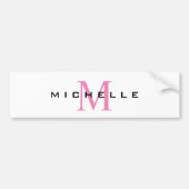 Monogramm Rosa Ihr Name Sondergeschenk Geliebte ei Autoaufkleber (Vorne)