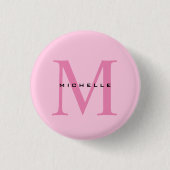 Monogramm Rosa Ihr Name Sondergeschenk Geliebte ei Button (Vorderseite)