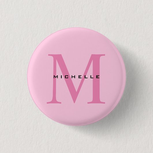 Monogramm Rosa Ihr Name Sondergeschenk Geliebte ei Button (Vorderseite)
